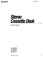 Sony TC-WR511 - Owners Manual 